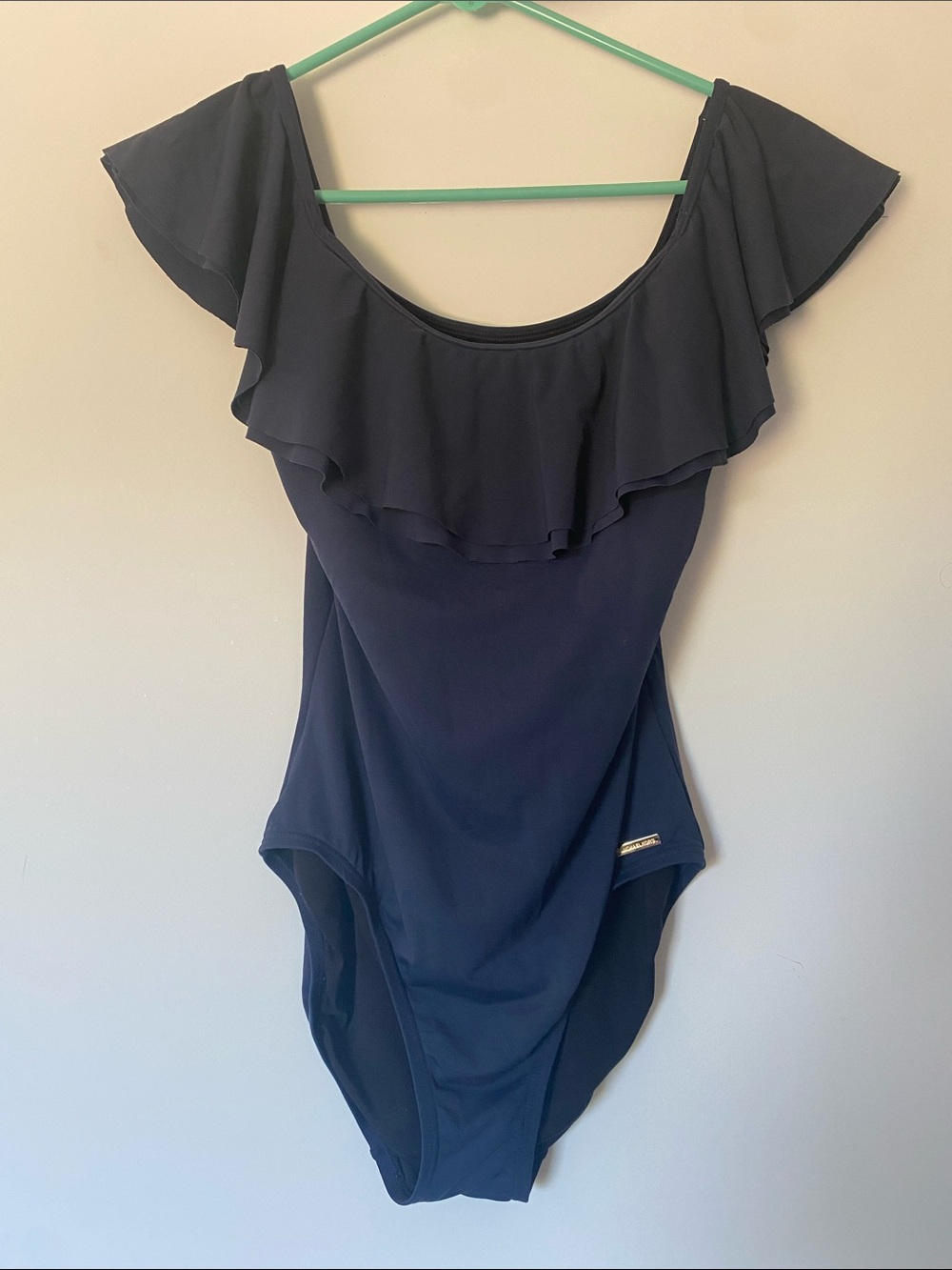 MICHAEL Michael Kors Navy Ruffle-Trim One-Piece Swimsuit